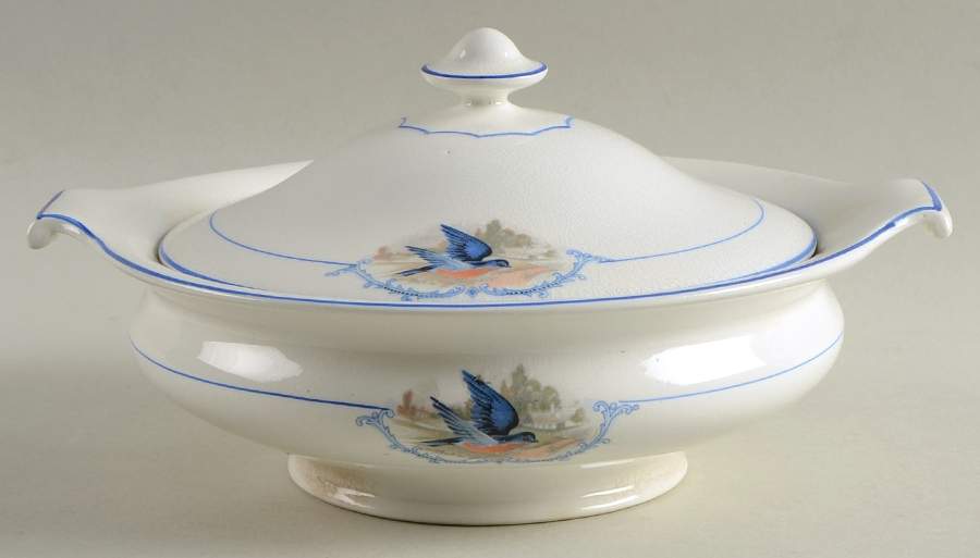 Bluebird Oval Covered Vegetable by WS George-1
