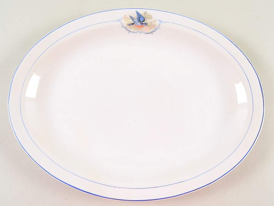Bluebird 13" Oval Serving Platter by WS George-1