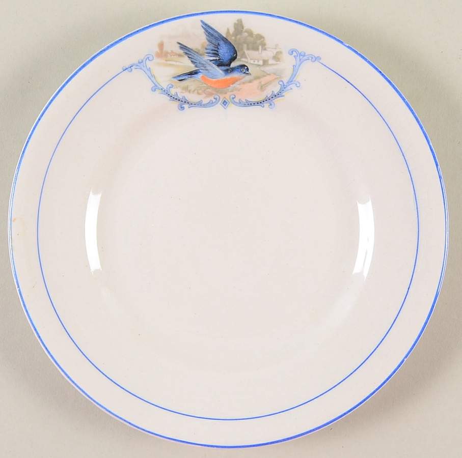Bluebird Bread & Butter Plate by WS George-1