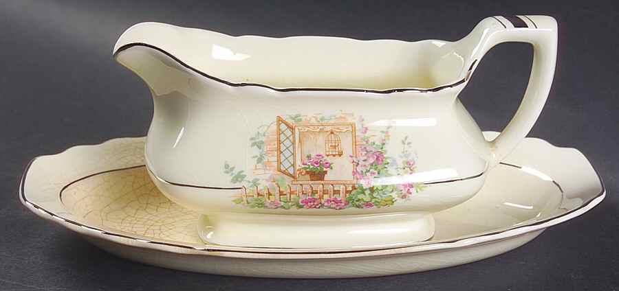 Breakfast Nook Gravy Boat & Underplate by WS George-1