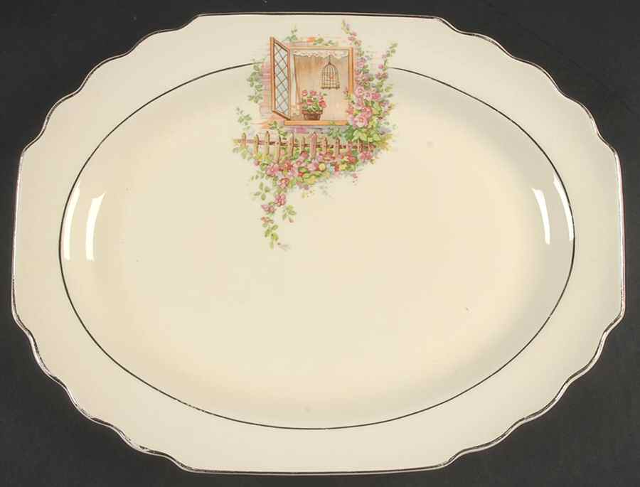 Breakfast Nook 13" Oval Serving Platter by WS George-1