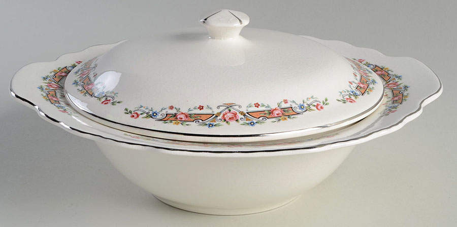Flower Rim Round Covered Vegetable by WS George-1