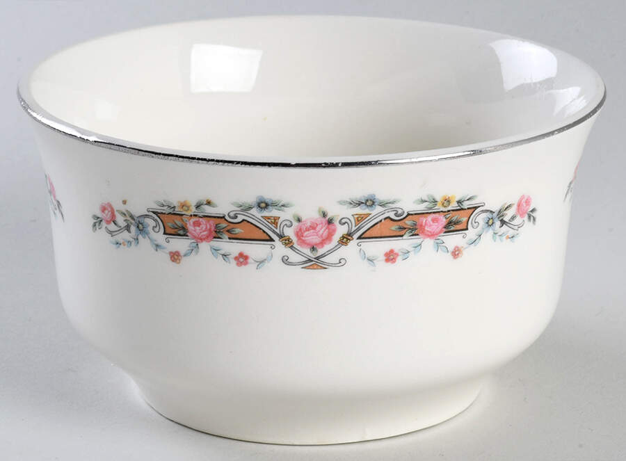 Flower Rim Cranberry Bowl by WS George-1
