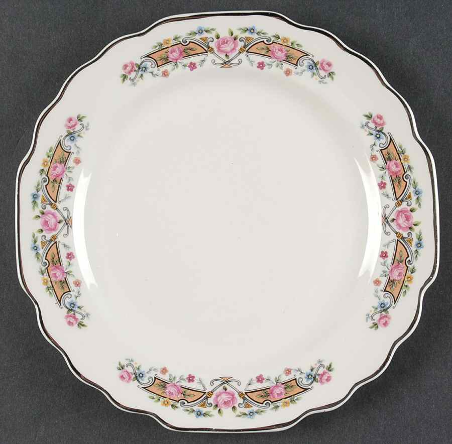 Flower Rim Bread & Butter Plate by WS George-1