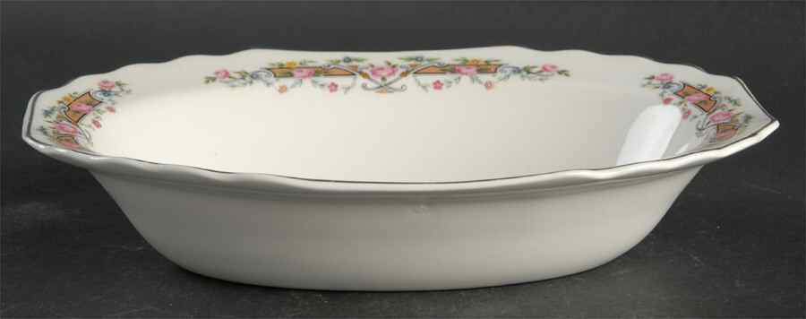 Flower Rim 8" Oval Vegetable Bowl by WS George-1