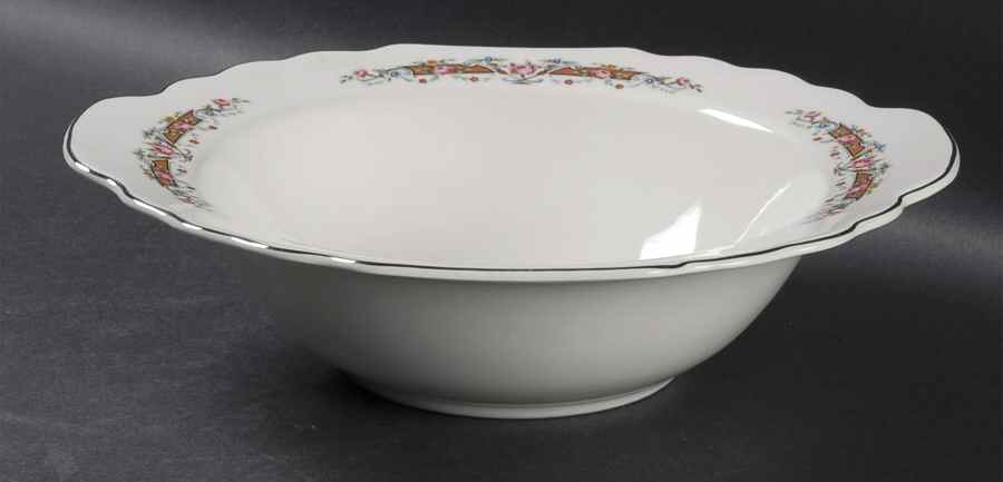 Flower Rim 10" Round Vegetable Bowl by WS George-1