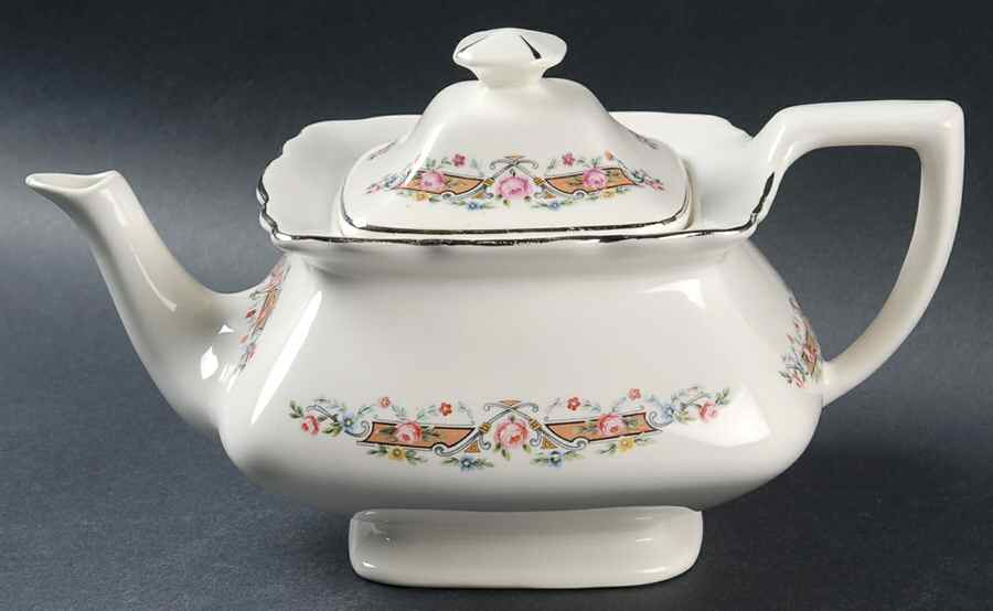 Flower Rim Teapot & Lid by WS George-1