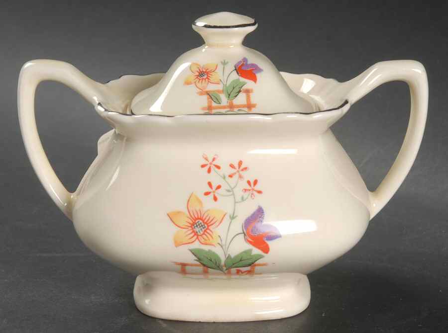 Gaylea (Lido, Canarytone) Sugar Bowl & Lid by WS George-1