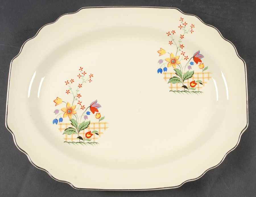 Gaylea (Lido, Canarytone) 13" Oval Serving Platter by WS George-1