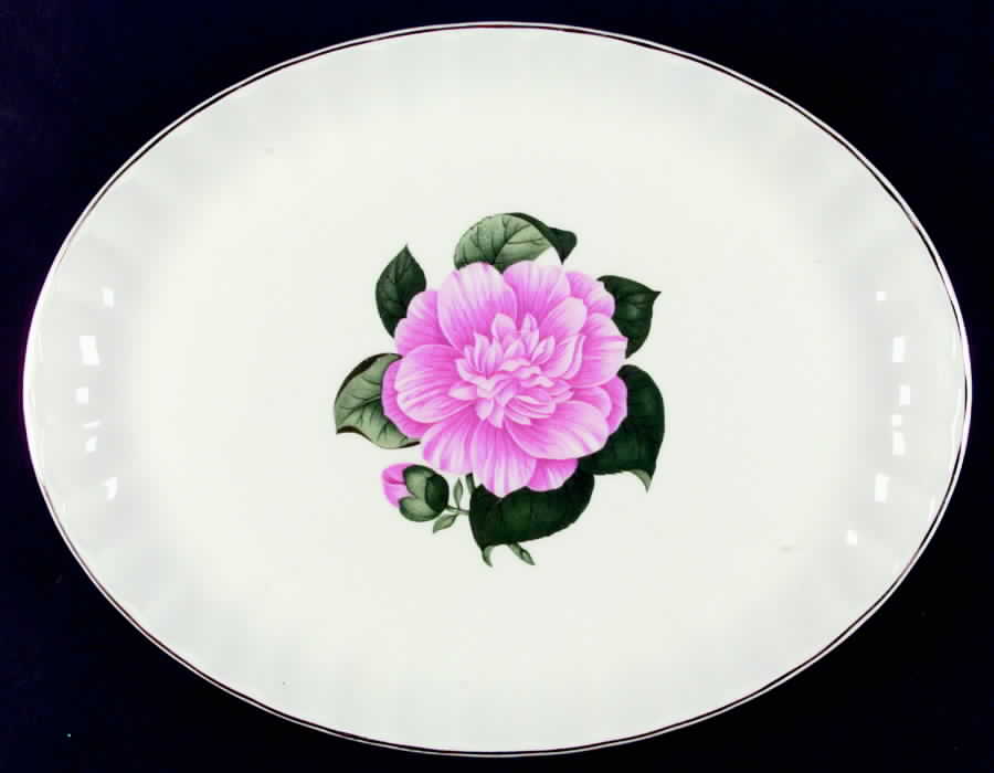 Camellia 13" Oval Serving Platter by WS George-1