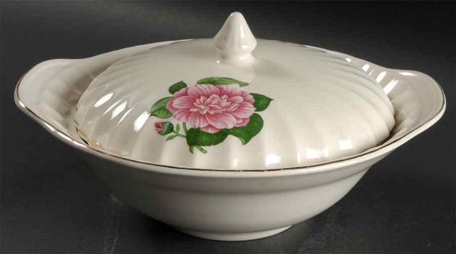 Camellia Round Covered Vegetable by WS George-1