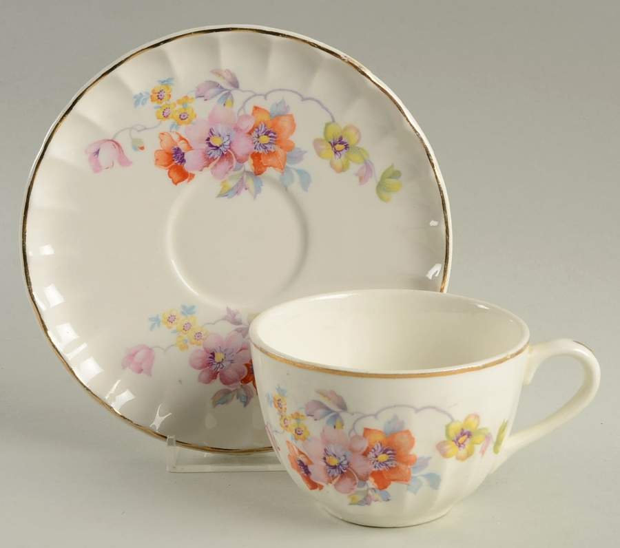 GEO102 Flat Cup & Saucer Set by WS George-1