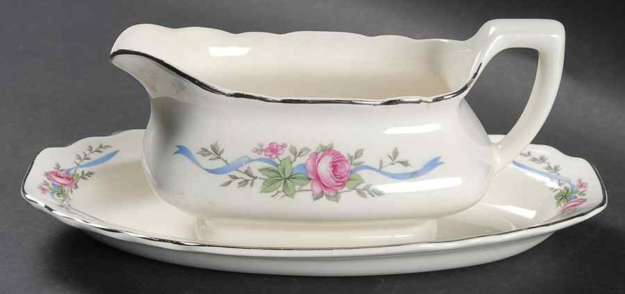 GEO107 Gravy Boat & Underplate/Relish by WS George-1