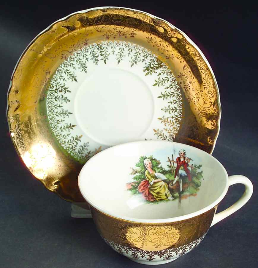 GEO12  Flat Cup & Saucer Set by WS George-1