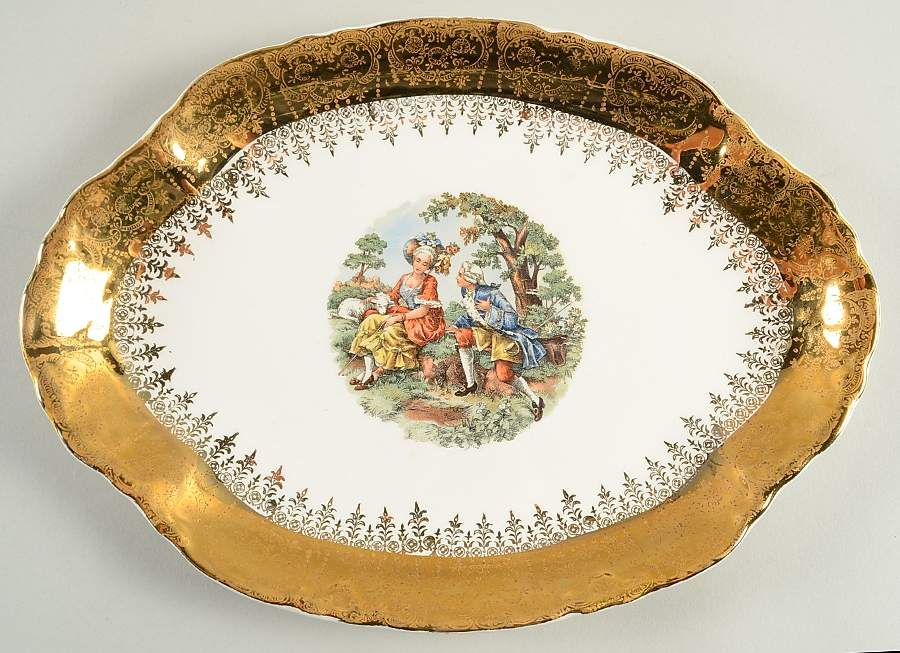 GEO12  12" Oval Serving Platter by WS George-1