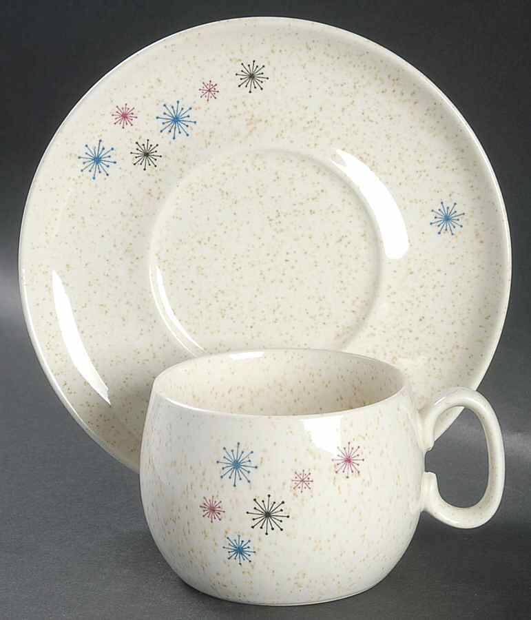 Celeste Flat Cup & Saucer Set by WS George-1