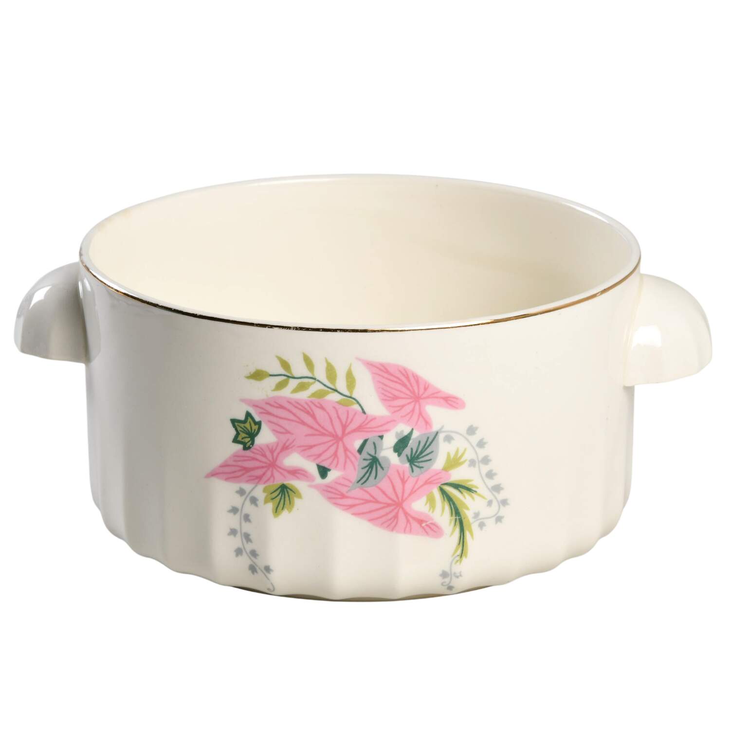 Pink Caladiums Round Vegetable No Lid by WS George-1