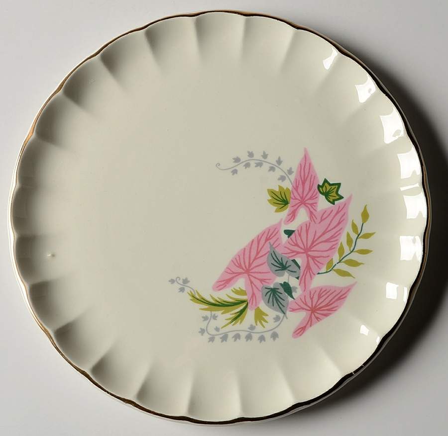 Pink Caladiums Salad Plate by WS George-1