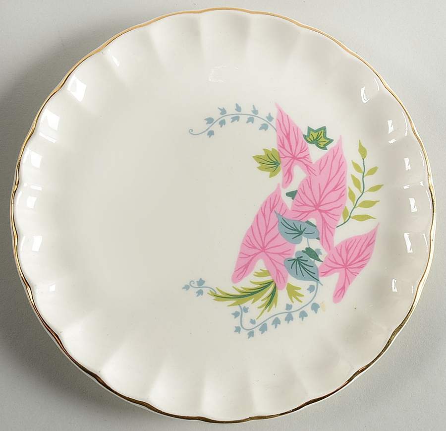 Pink Caladiums Bread & Butter Plate by WS George-1