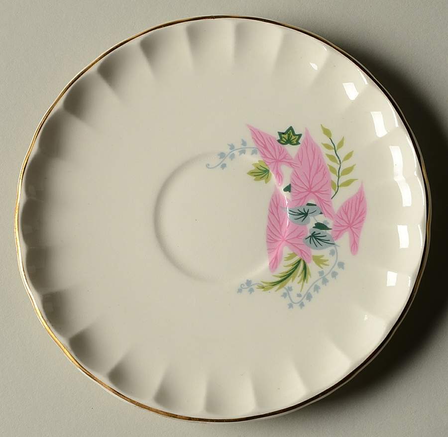 Pink Caladiums Saucer by WS George-1