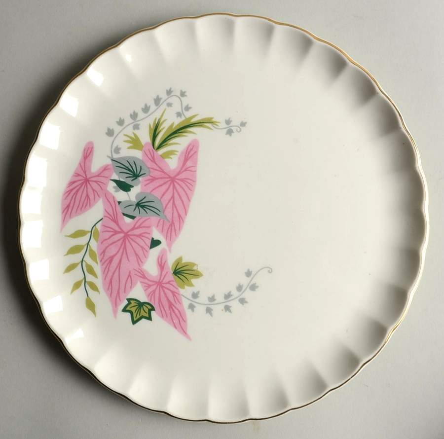 Pink Caladiums Luncheon Plate by WS George-1