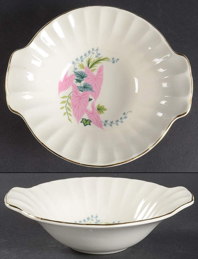 Pink Caladiums Lugged Cereal Bowl by WS George-1
