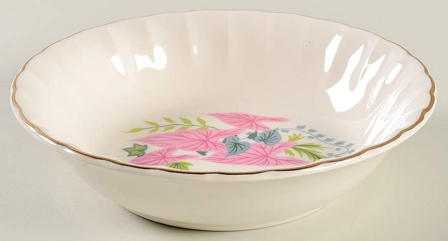 Pink Caladiums Coupe Cereal Bowl by WS George-1