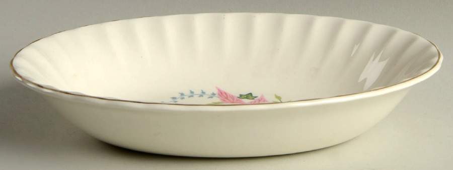 Pink Caladiums 9" Oval Vegetable Bowl by WS George-1