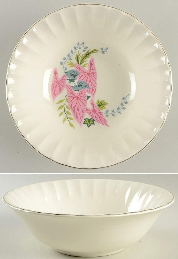 Pink Caladiums 9" Round Vegetable Bowl by WS George-1
