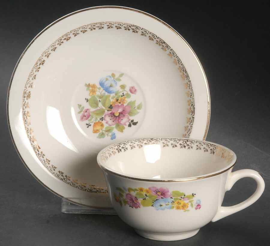 GEO48 Flat Cup & Saucer Set by WS George-1
