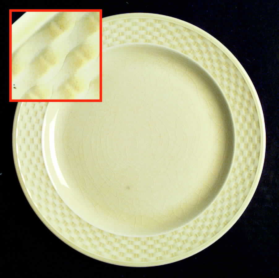 Basketweave Yellow Dinner Plate by WS George-1