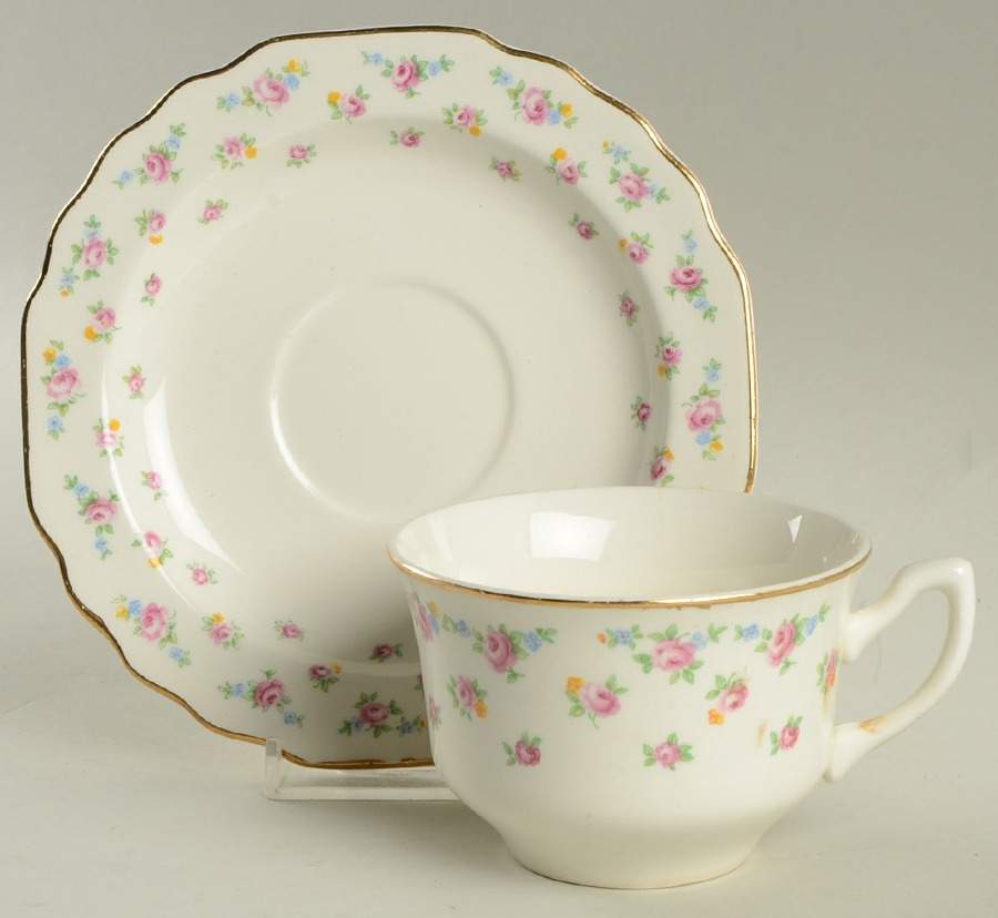 GEO70 Footed Cup & Saucer Set by WS George-1