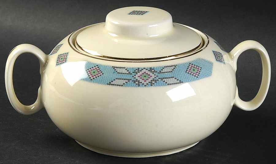 Cherokee Sugar Bowl & Lid by WS George-1