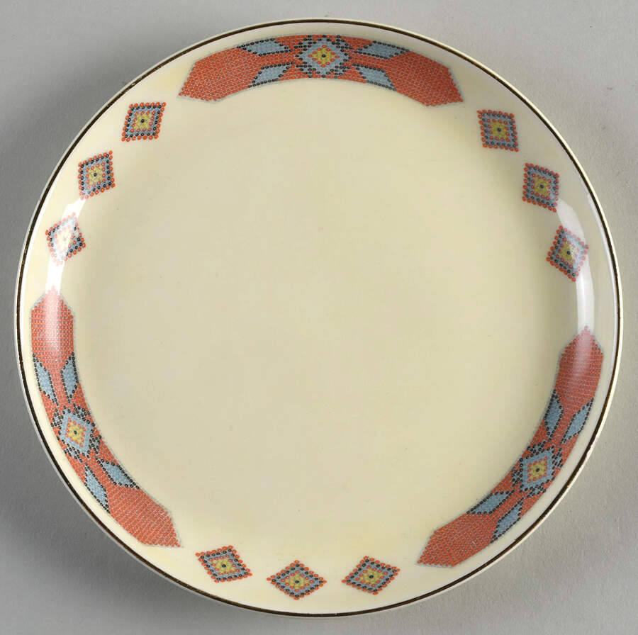 Iroquois Red Bread & Butter Plate by WS George-1