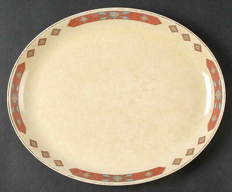 Iroquois Red 11" Oval Serving Platter by WS George-1