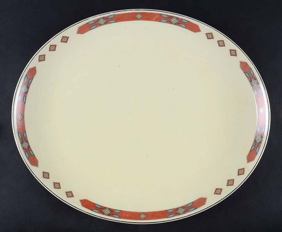 Iroquois Red 15" Oval Serving Platter by WS George-1