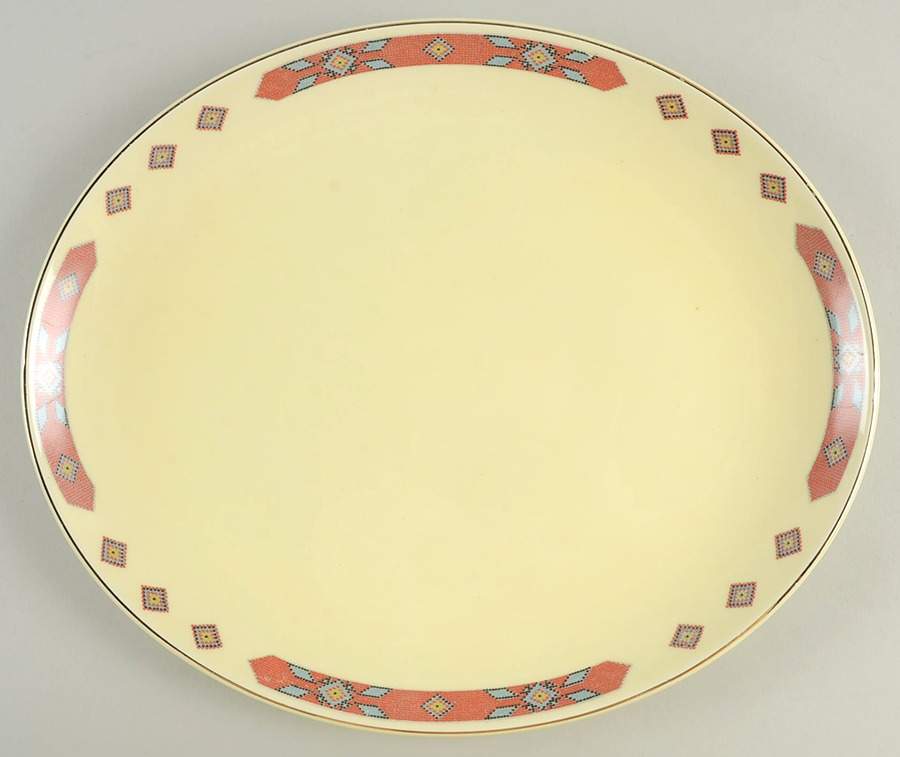Iroquois Red 13" Oval Serving Platter by WS George-1