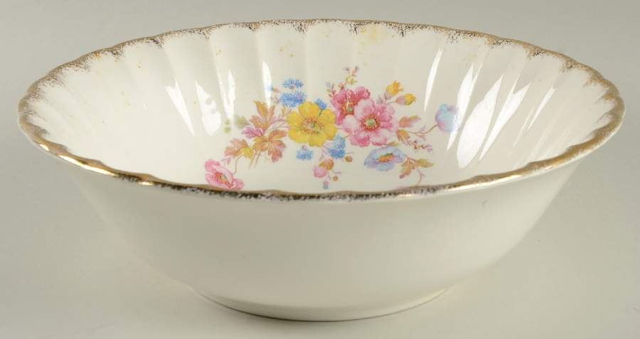 Mayfair (Bolero, Brushed Gold Trim) 9" Round Vegetable Bowl by WS George-1