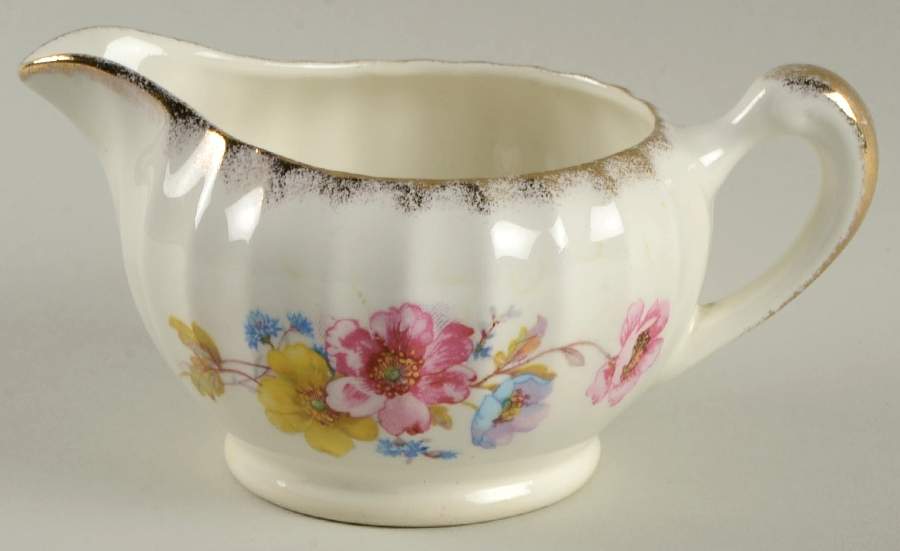 Mayfair (Bolero, Brushed Gold Trim) Creamer by WS George-1