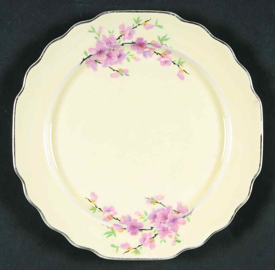 Peach Blossom (Lido, Cream, Platinum) Salad Plate by WS George-1