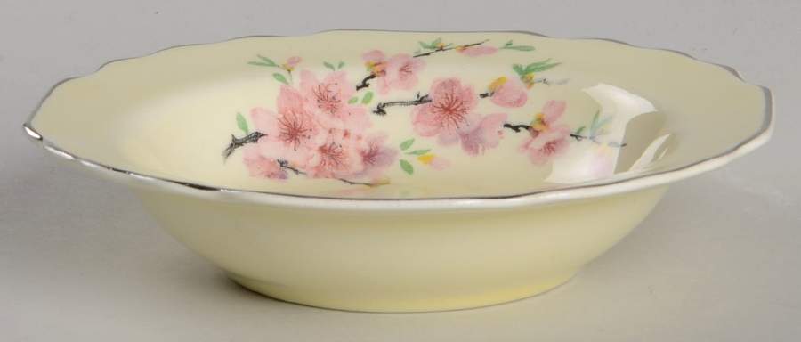Peach Blossom (Lido, Cream, Platinum) Rim Fruit/Dessert (Sauce) Bowl by WS George-1