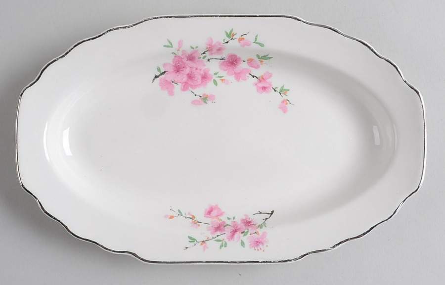 Peach Blossom (Lido, Cream, Platinum) Relish/Gravy Underplate by WS George-1
