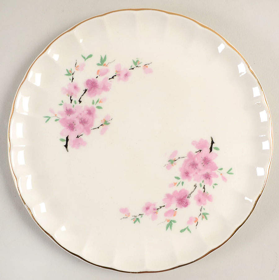 Peach Blossom (Bolero) Underplate for Round Gravy Boat by WS George-1