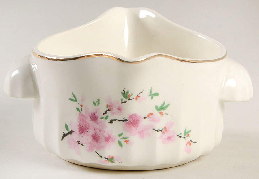 Peach Blossom (Bolero) Round Gravy Boat by WS George-1