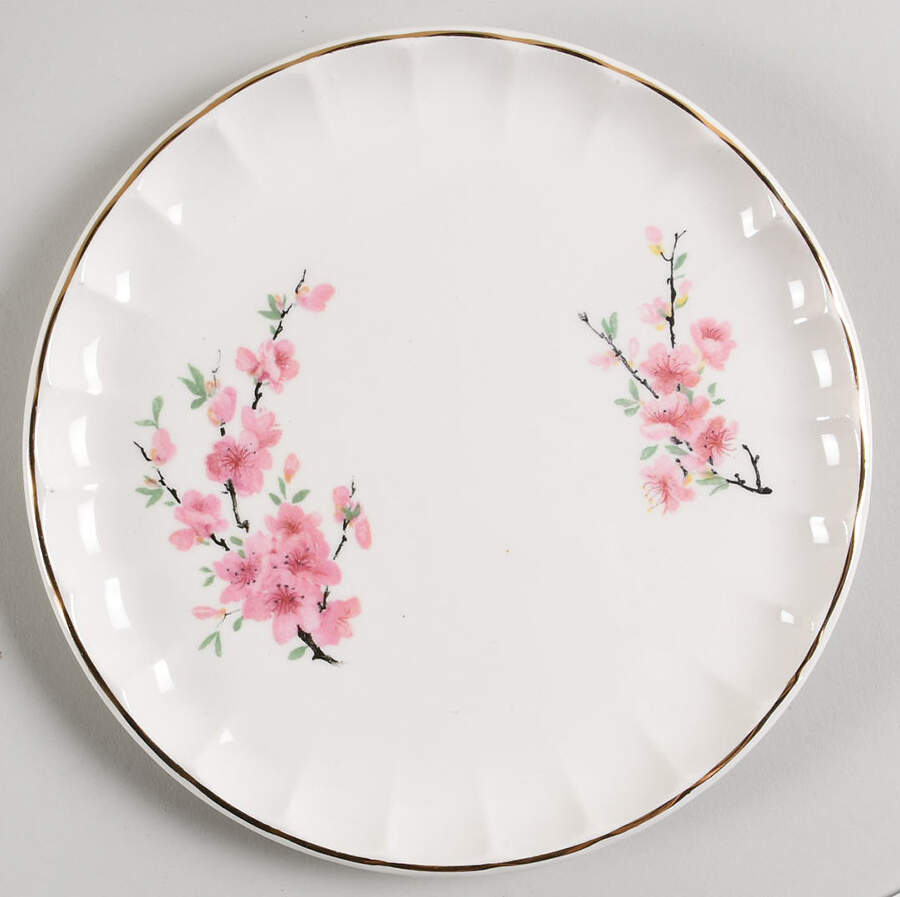 Peach Blossom (Bolero) Salad Plate by WS George-1