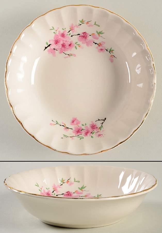 Peach Blossom (Bolero) Coupe Cereal Bowl by WS George-1