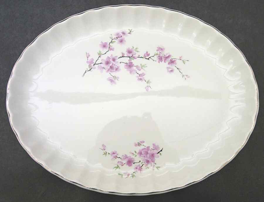 Peach Blossom (Bolero) 13" Oval Serving Platter by WS George-1