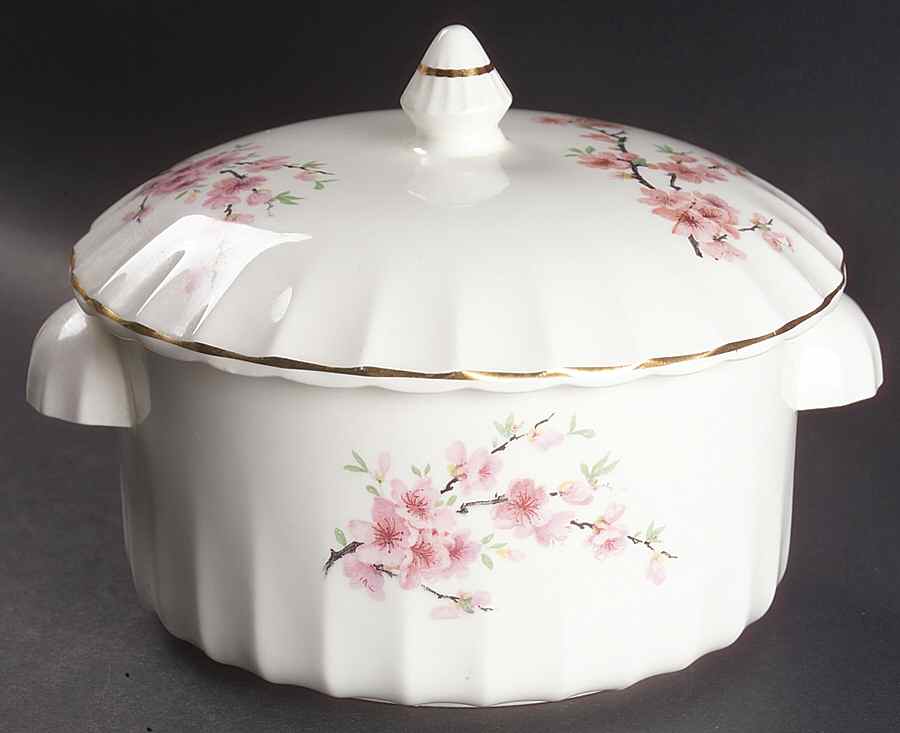 Peach Blossom (Bolero) Round Covered Vegetable by WS George-1