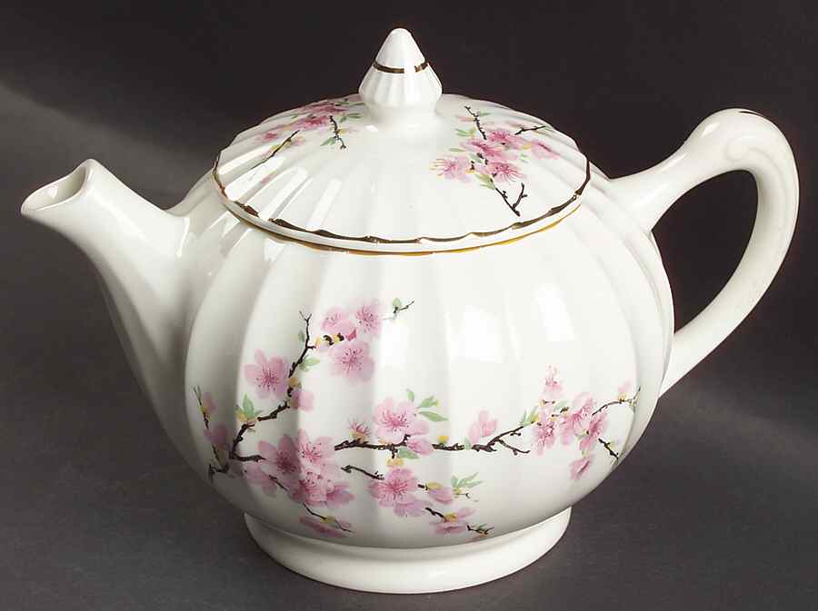 Peach Blossom (Bolero) Teapot & Lid by WS George-1