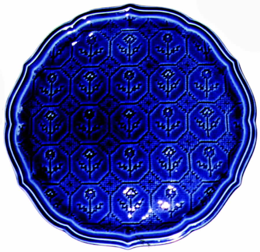 Petit Point Blue Dinner Plate by WS George-1